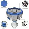 45" M Portable Foldable Pet playpen Exercise Pen Kennel + Carrying Case for Larges Dogs Small Puppies/Cats | Indoor/Outdoor Use | Water Resistant  Blu