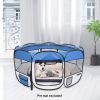 45" M Portable Foldable Pet playpen Exercise Pen Kennel + Carrying Case for Larges Dogs Small Puppies/Cats | Indoor/Outdoor Use | Water Resistant  Blu