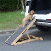 42" Long and Adjustable Dog Cats Ramp, Folding Portable Wooden Pet Ramp for All Small and Older Animals