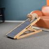 42" Long and Adjustable Dog Cats Ramp, Folding Portable Wooden Pet Ramp for All Small and Older Animals