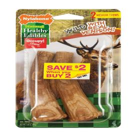 Nylabone Healthy Edibles WILD Antler Natural Long Lasting Venison Flavor Dog Chew Treats Antler; 1ea-Medium-Wolf 2 ct