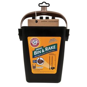 Arm and Hammer Swivel Bin and Rake Black One Size