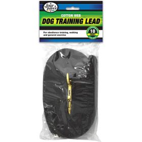 Four Paws Cotton Web Dog Lead Black 10 Feet