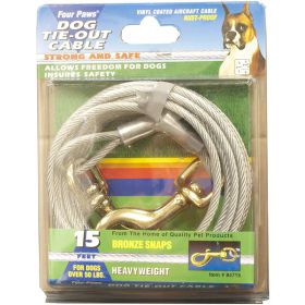 Four Paws Heavy Weight Tie Out Cable Silver 15 Feet