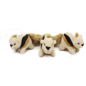 Outward Hound Squeekin Animals Dog Toy Squirrel One Size 3 Pack