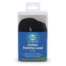 PetSafe Cotton Training Leash Black 5-8 in x 15 ft