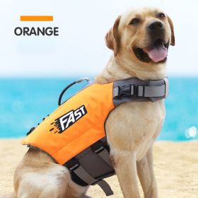 Dog Life Jacket with Reflective Stripes Adjustable Surfing Swimming Clothes Preserver Swimsuit for Small Medium and Large Dogs (Color: Orange, size: M)