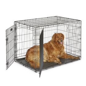 Household Mobile Folding Metal Pet Cat Dog Cage (Color: As pic show, size: 48 inch)